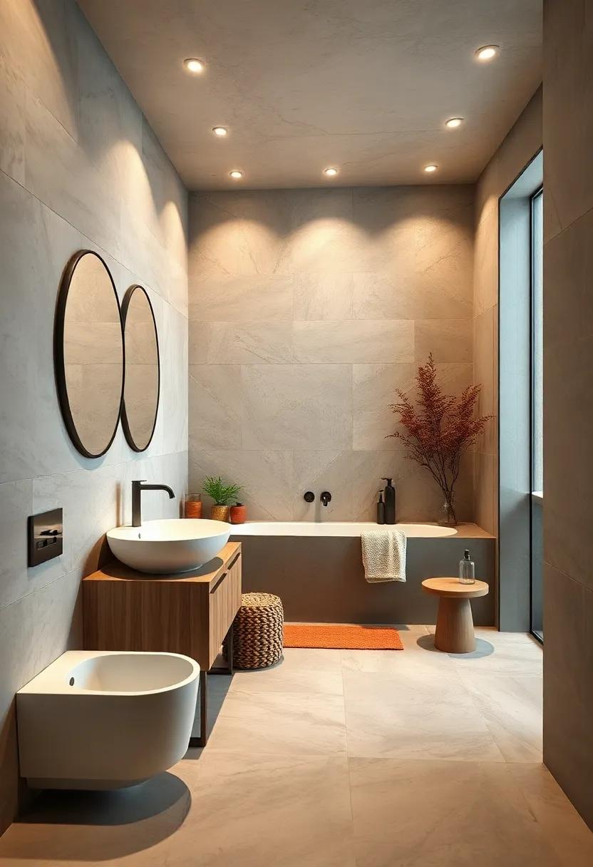 Experiment with Textured Finishes: Introducing different⁣ textures,such as wood,stone,or ceramic tiles,can make the ⁢bathroom visually engaging