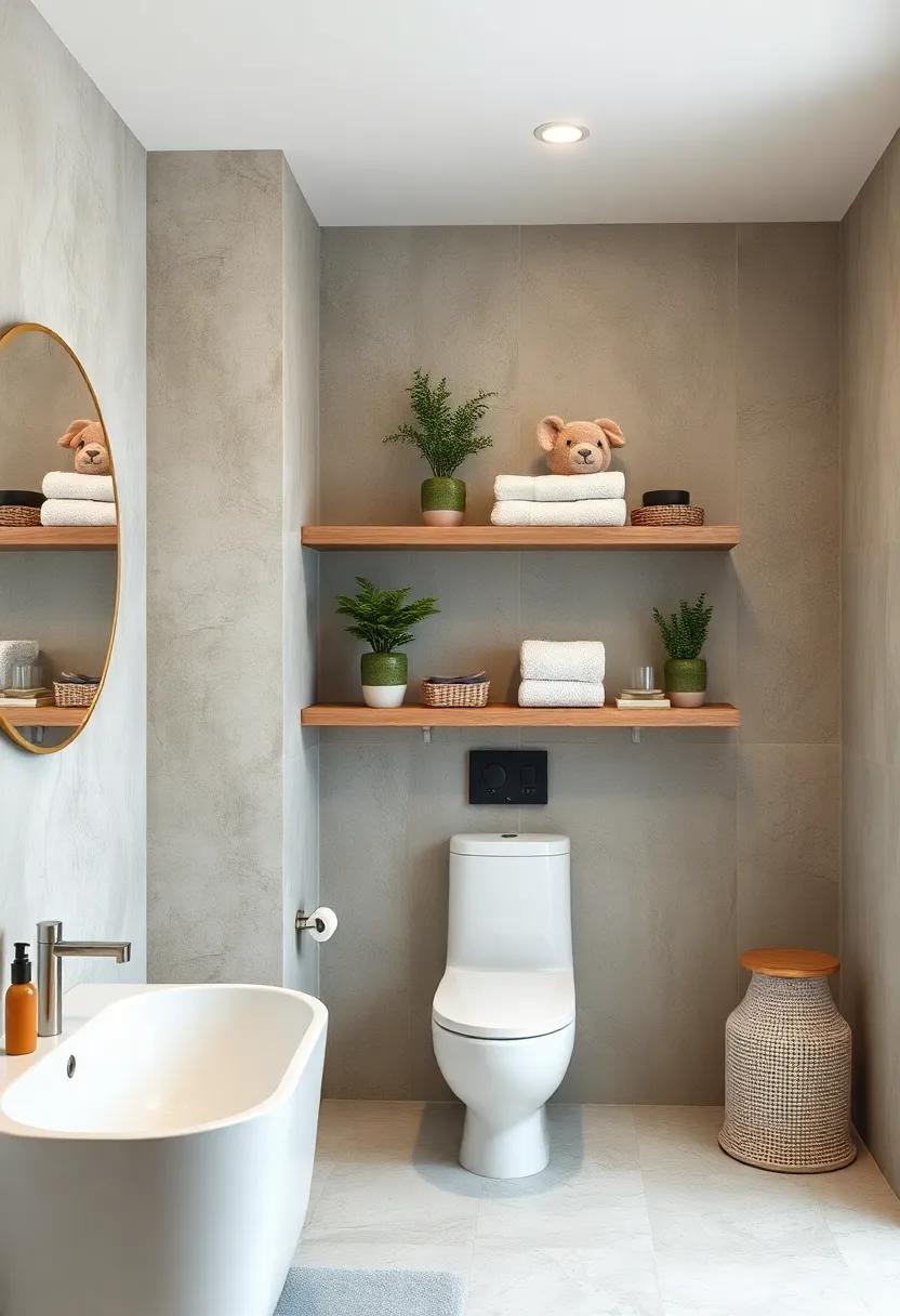 Install Floating Shelves: Showcase decorative items, plants, or neatly folded towels on floating shelves to combine functionality with aesthetic appeal