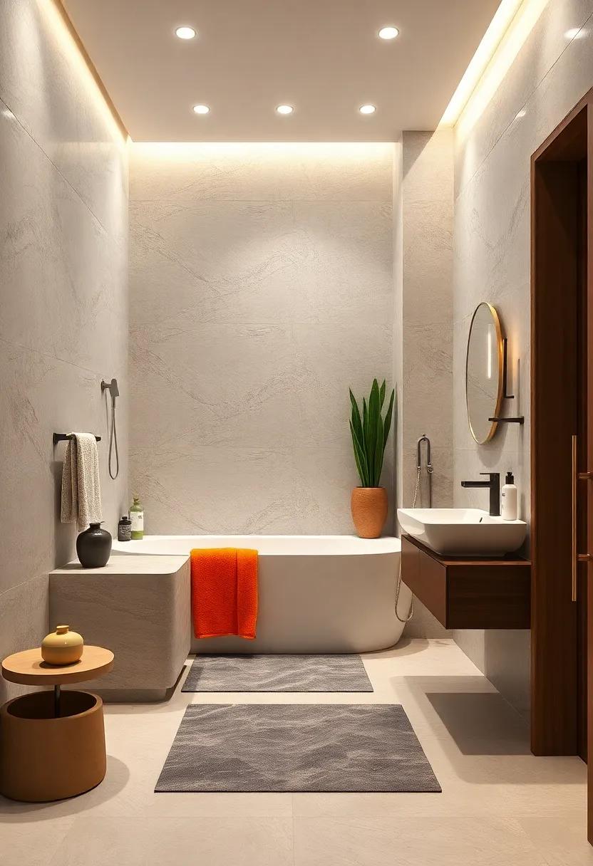 Introduce Functional art: Look for towel racks,soap dishes,and storage solutions that double as sculptural pieces in your bathroom