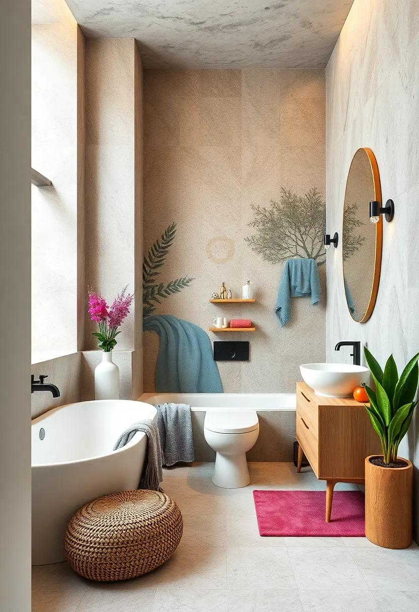 Showcase‍ Your Talents: If you or a friend are ​artistic,consider painting a mural‌ or accent wall⁣ to add a personal touch to your bathroom