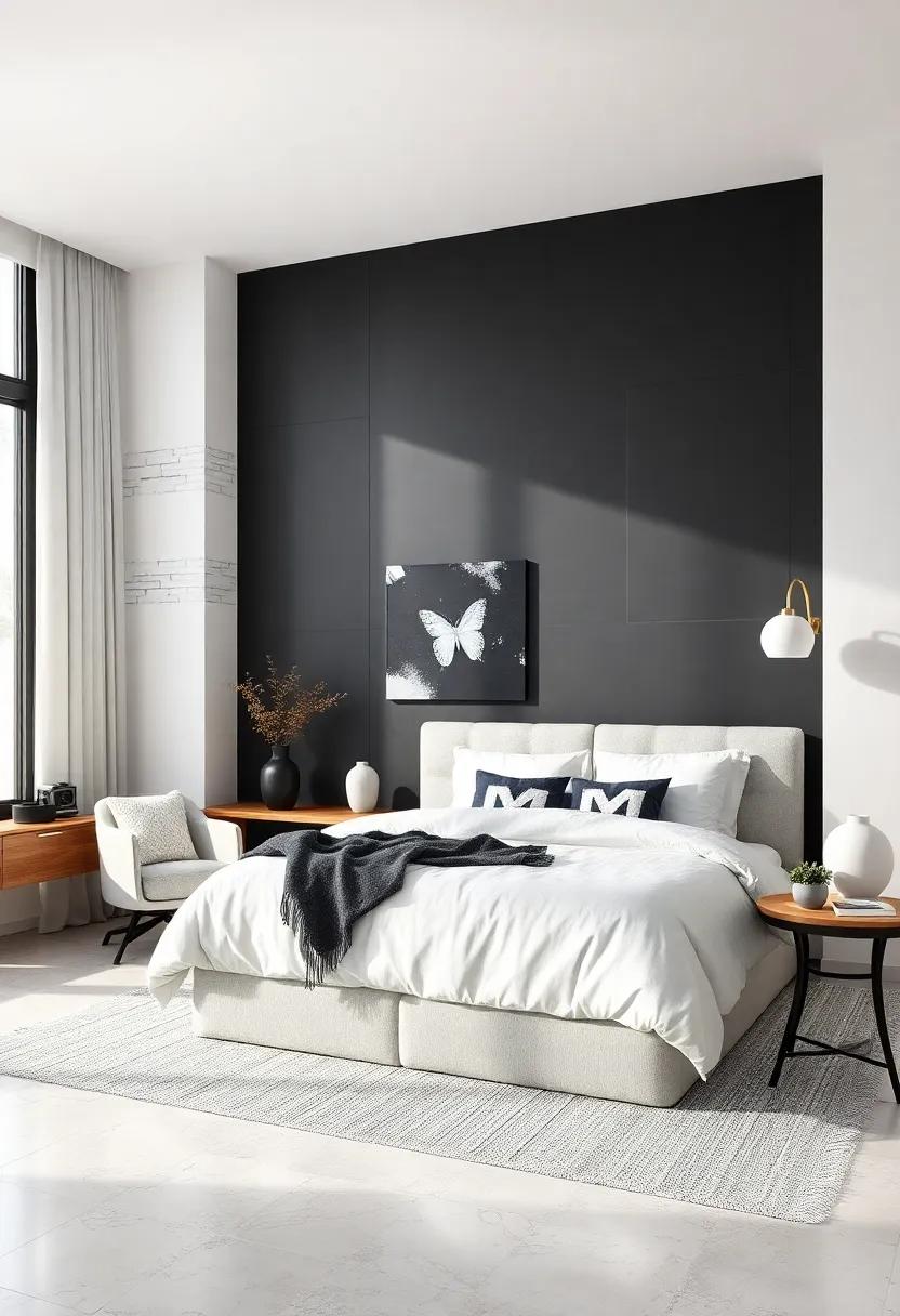 Chic Black⁣ and White Combinations ⁤for a Bold and ⁣Modern Bedroom Experience