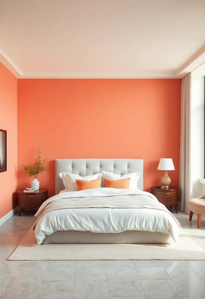 Radiant Peach Walls Accentuated by‌ White⁢ for a Bright and‌ Cheerful Space