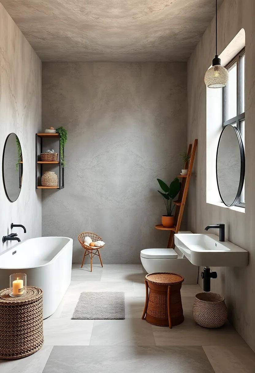 Dual-function Furnishings: Consider unique items like a ladder shelf that can serve as both decoration and practical storage