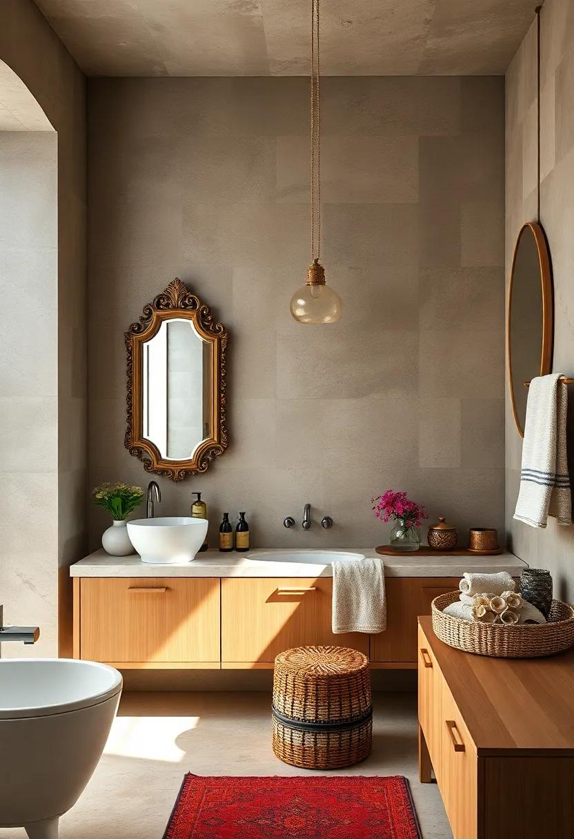 Statement Mirrors: Hang a large, ornate mirror or a series of smaller mirrors in various shapes to create an eye-catching focal point