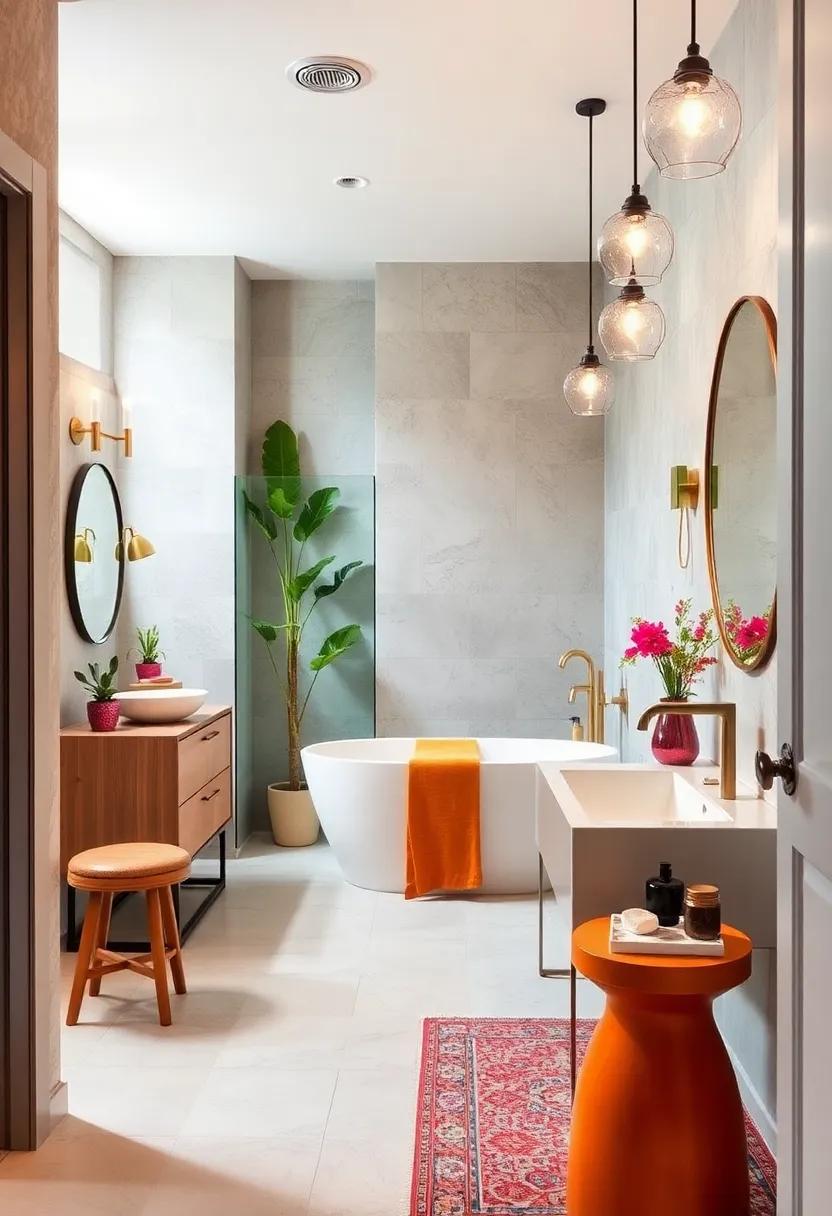 Whimsical Lighting: Choose pendant lights or sconces in unique shapes, colors, or materials to add a touch of fun and drama