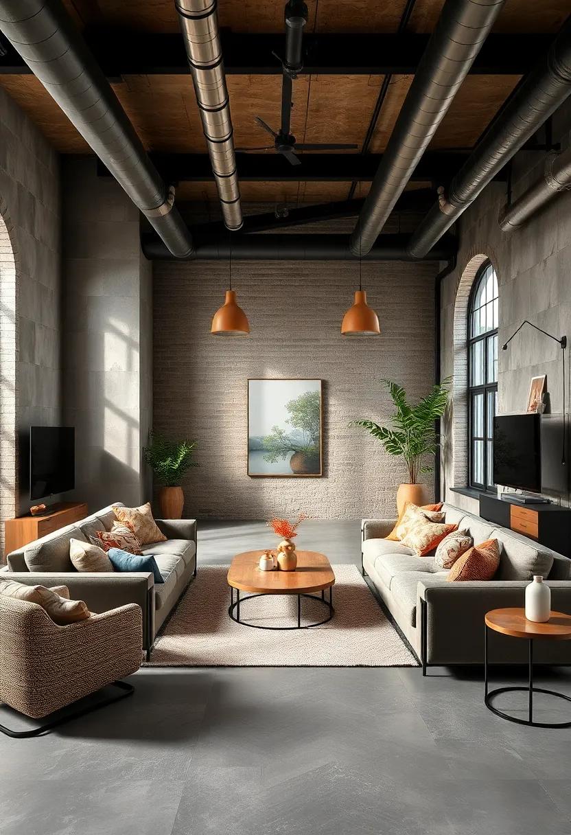 Textured accents:⁣ Fabrics That Complement Industrial Aesthetics