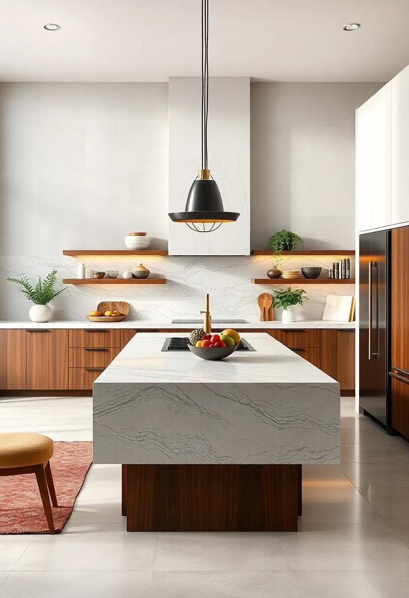 Statement Backsplashes: Discover islands paired with eye-catching backsplashes,turning functional spaces into artistic perspectives that reflect your personality