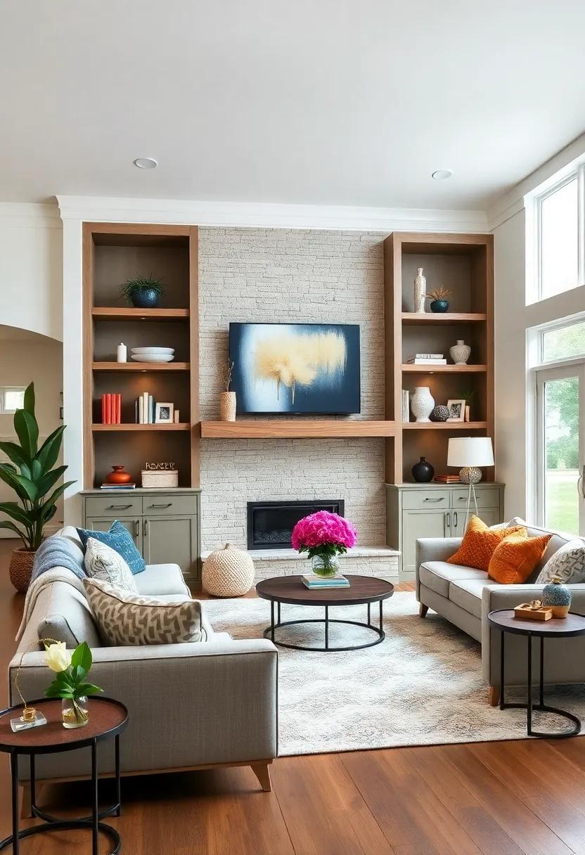 Custom Built-ins: Thoughtfully designed built-in shelves not only provide ample storage but also serve as a place to display cherished decor and books
