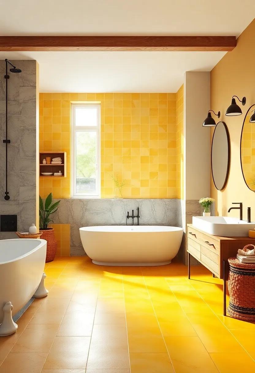 Bright and Sunny Yellow Tiles: Infusing Cheerfulness into Your Bathroom Design