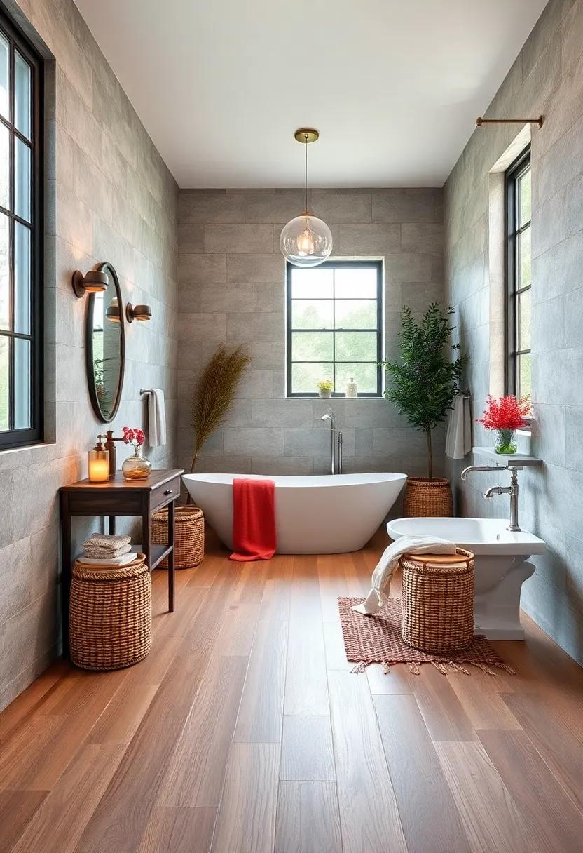 Charming Wood Plank Flooring: Embracing the Warmth of Nature in Your Farmhouse Bathroom