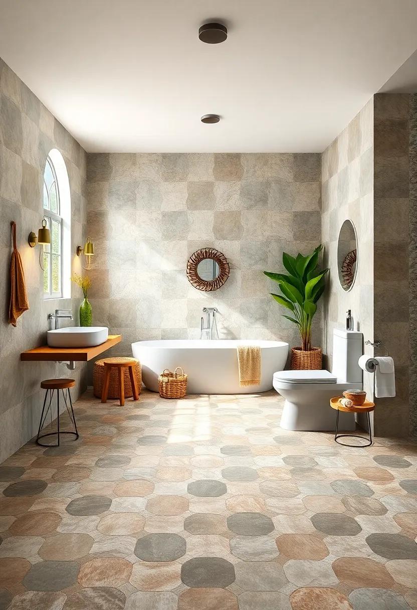 Farm-Inspired Cone Tiles: A Playful Take on Classic Bathroom Flooring