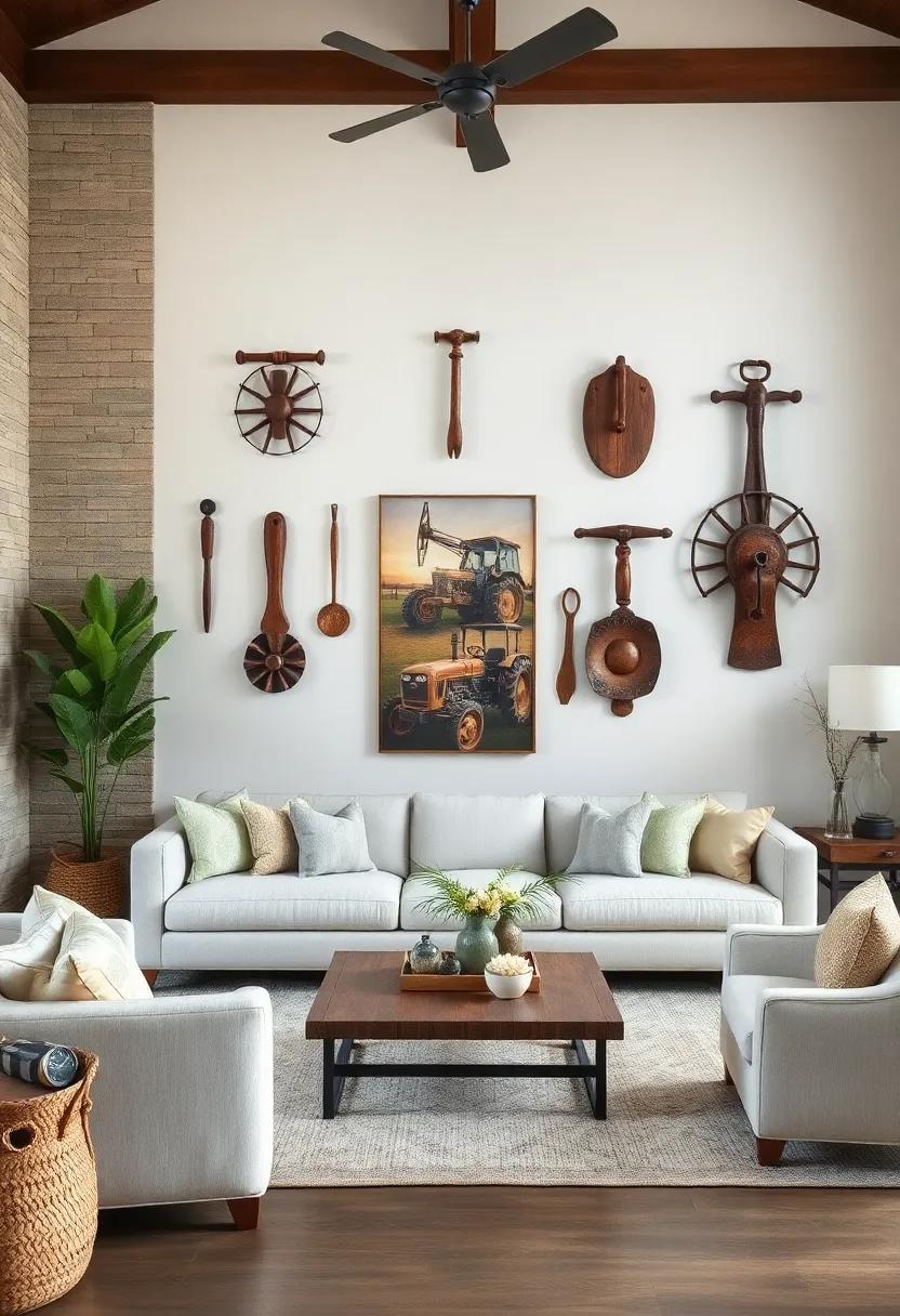 Farm-Inspired Art: Incorporate vintage farming tools as wall hangings, giving a nod to ⁤the agricultural ⁢roots of farmhouse living