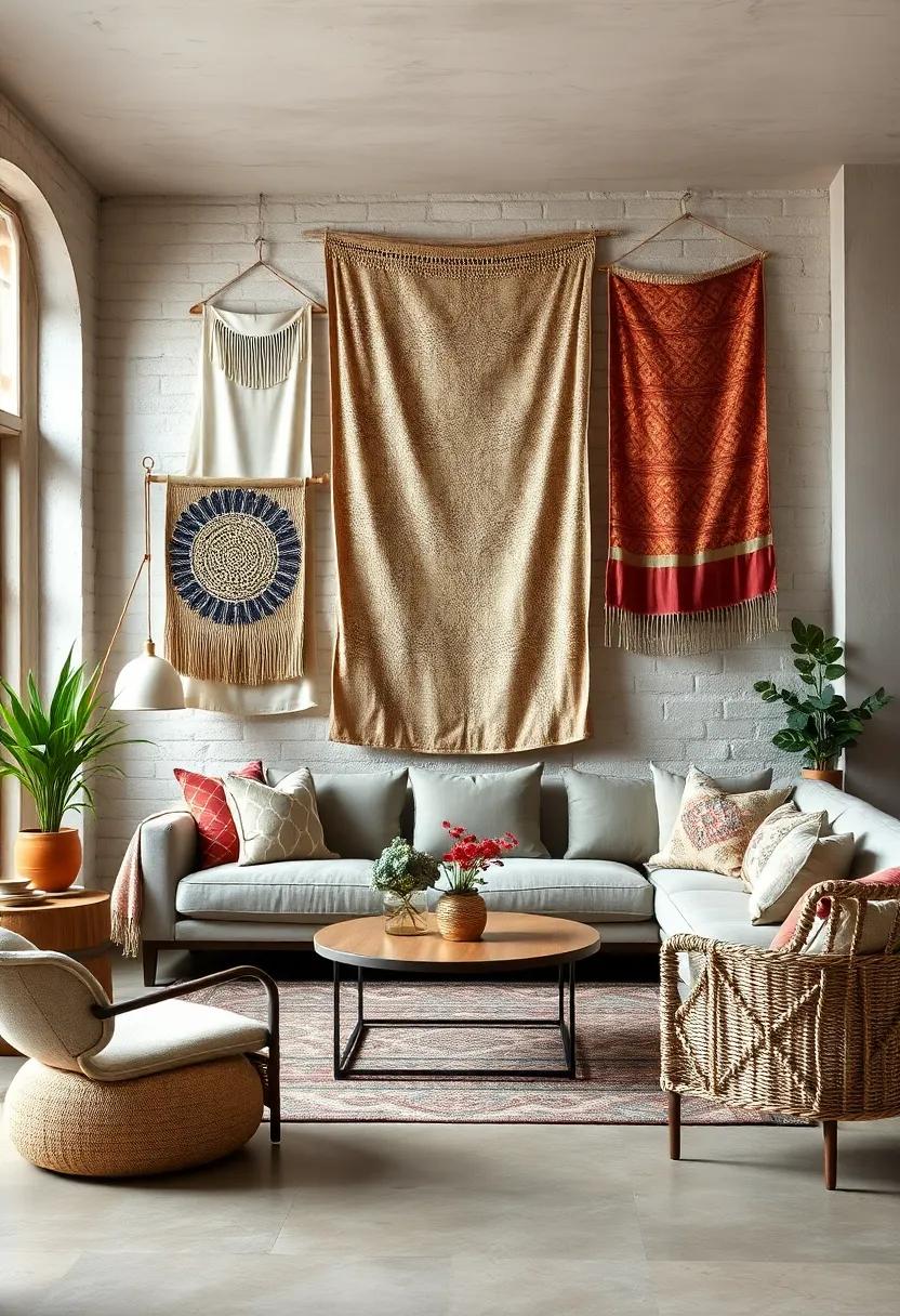 Vintage Fabric Wall Hangings: Introduce charming vintage fabric ​wall hangings to add layers of texture and color