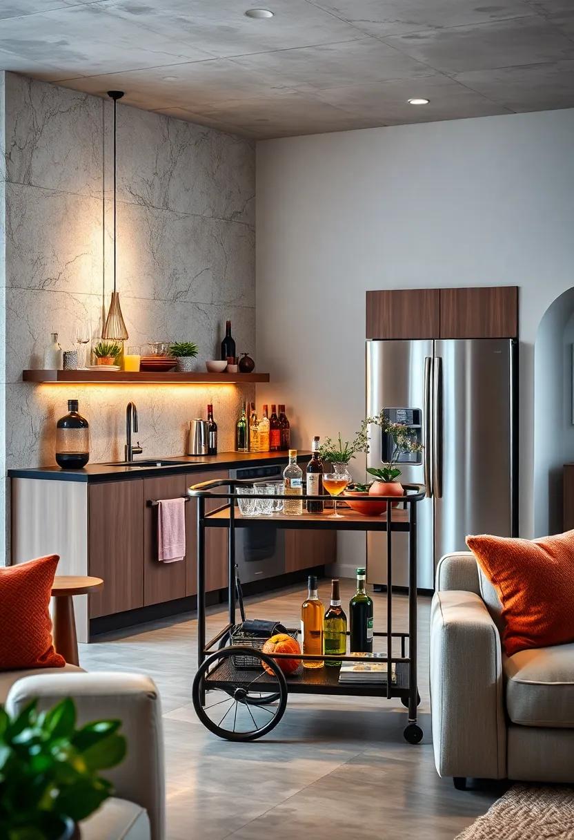 Bar​ Cart: Use a mobile ‍bar cart for flexibility and to host drinks wherever the party goes, ⁤while also‌ providing extra storage