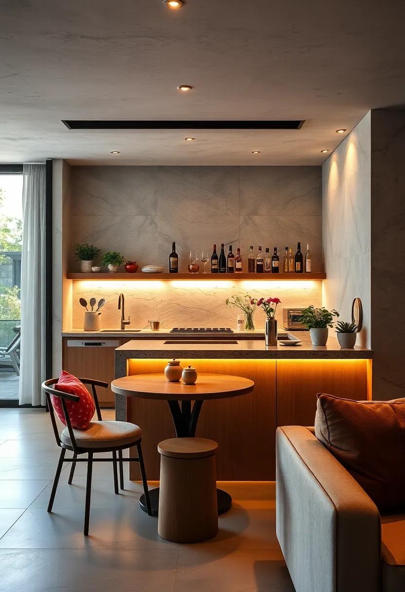 Under-Cabinet Lighting: Incorporate soft under-cabinet‍ lighting to ​create​ ambiance ⁢and highlight your bar's features