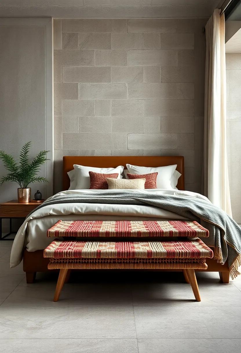 Artisanal Touch: A handwoven bench that celebrates craftsmanship and ​adds a unique quality, perfect⁢ for an artisan-inspired decor