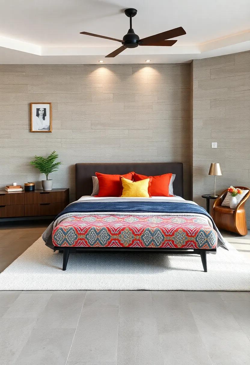Bold Accent: ​A bright,⁣ patterned bench that becomes a⁣ focal point in your ⁢bedroom, showcasing your personality and taste