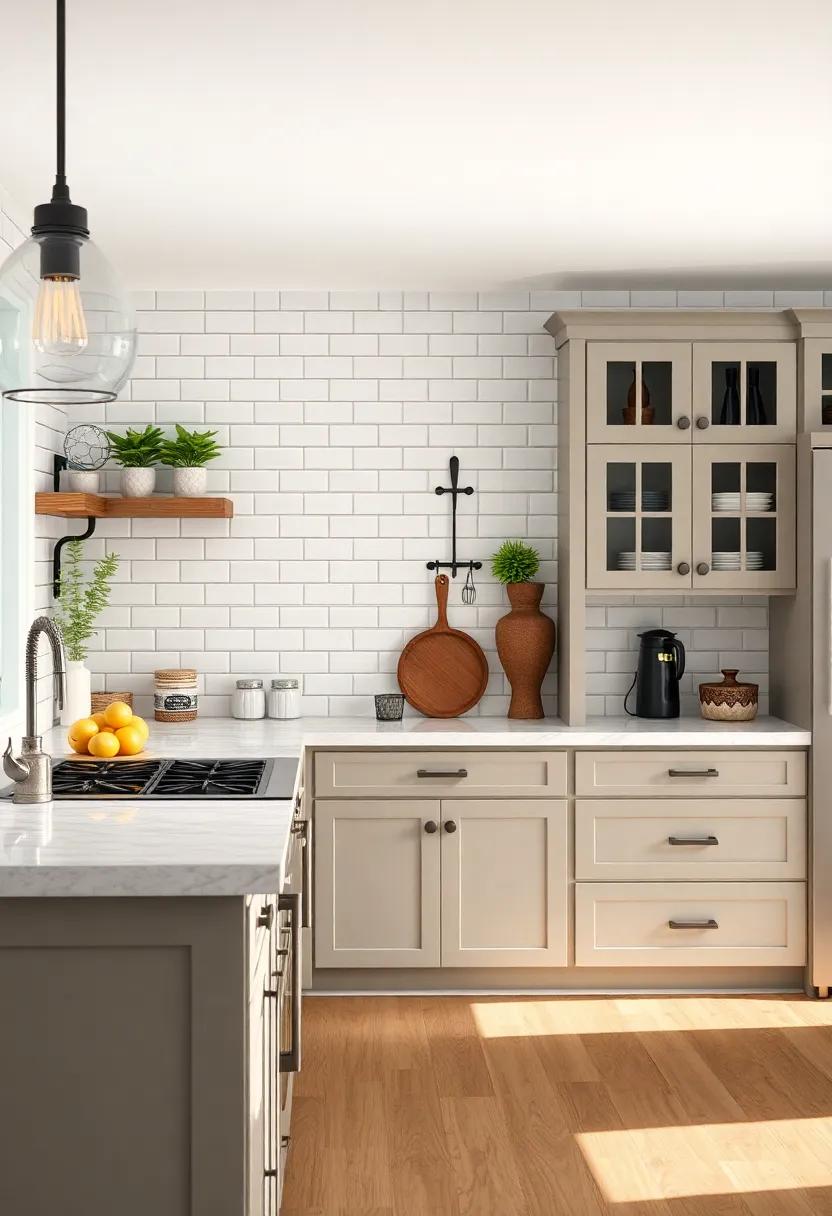 Charming Black accents: ⁢Use black subway tiles for a bold statement ⁤that ⁣offsets light cabinetry, creating a striking contrast within your rural ‍kitchen