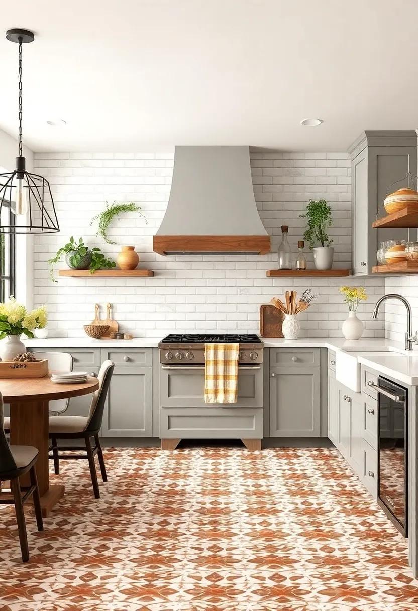 Patterned⁢ Floors: Pair patterned tile flooring with your classic subway backsplash for a dynamic visual contrast ⁣that adds character to⁢ your‌ kitchen