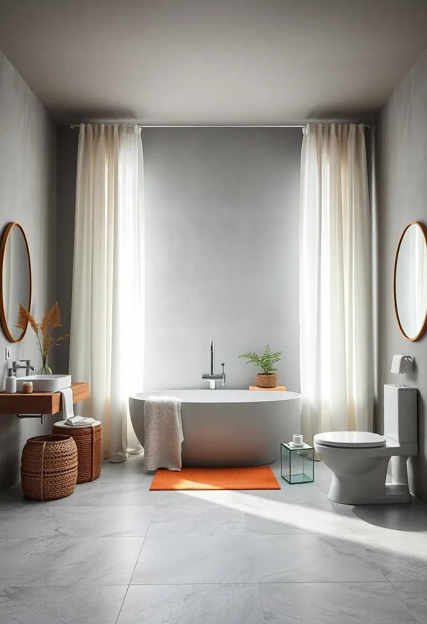 Elegant ​Curtains: Opt for flowy, sheer curtains in white or light gray to complement ⁢the gray walls while allowing natural light to filter through softly