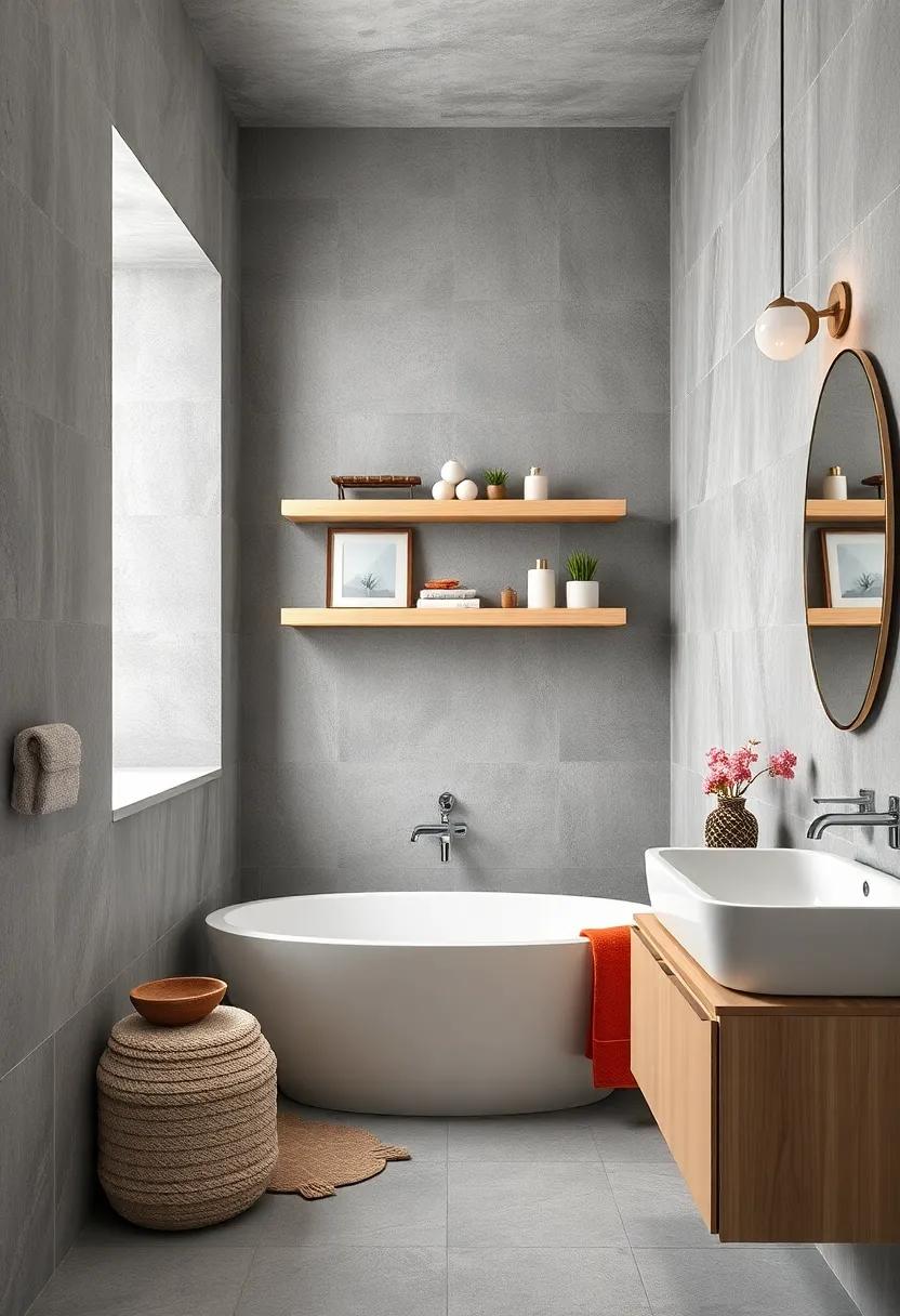 Floating Shelves: Install floating shelves painted in light wood or white against gray walls to display decor items, making the ‌room feel more open