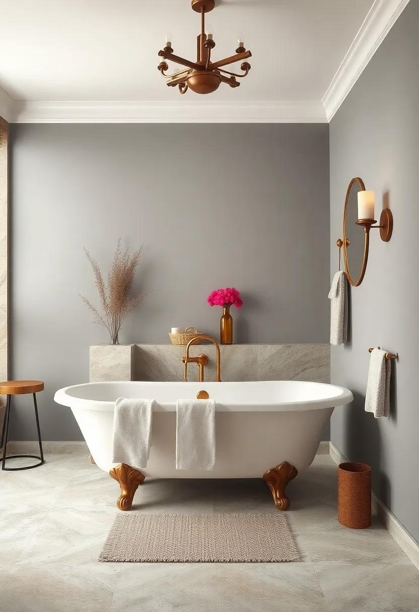Vintage Accessories: Incorporate vintage bathroom accessories like a clawfoot tub or antique sconces to achieve a‍ timeless look against gray