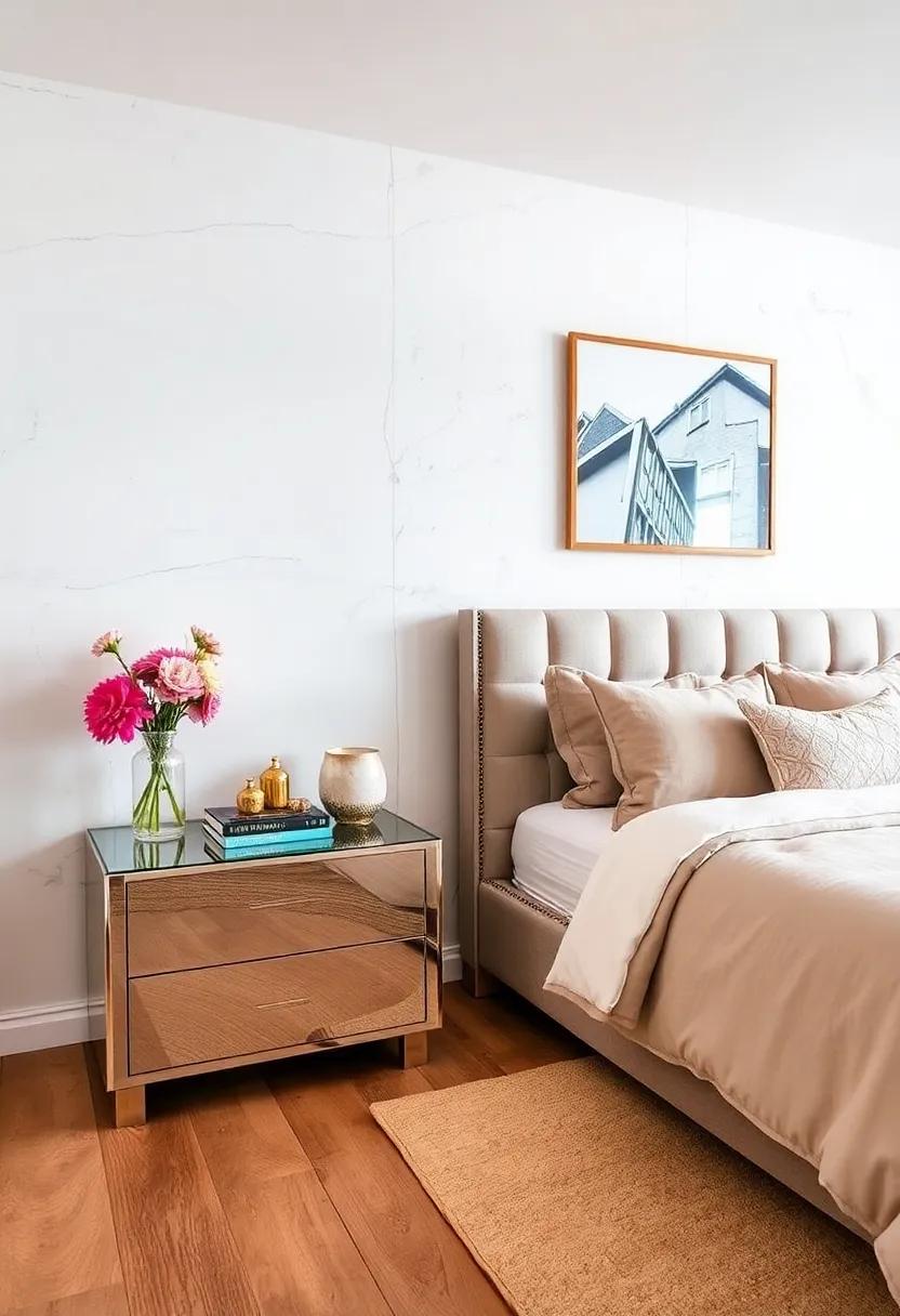 Chic nightstands: Elevate your bedroom decor with sleek mirrored‍ nightstands that double as functional spaces for ⁤books and personal items