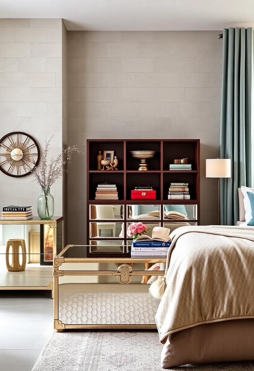 Eye-Catching Trunks:⁤ Find out how mirrored trunks can add vintage charm and⁢ serve as the perfect storage solution for off-season clothing or ⁤blankets