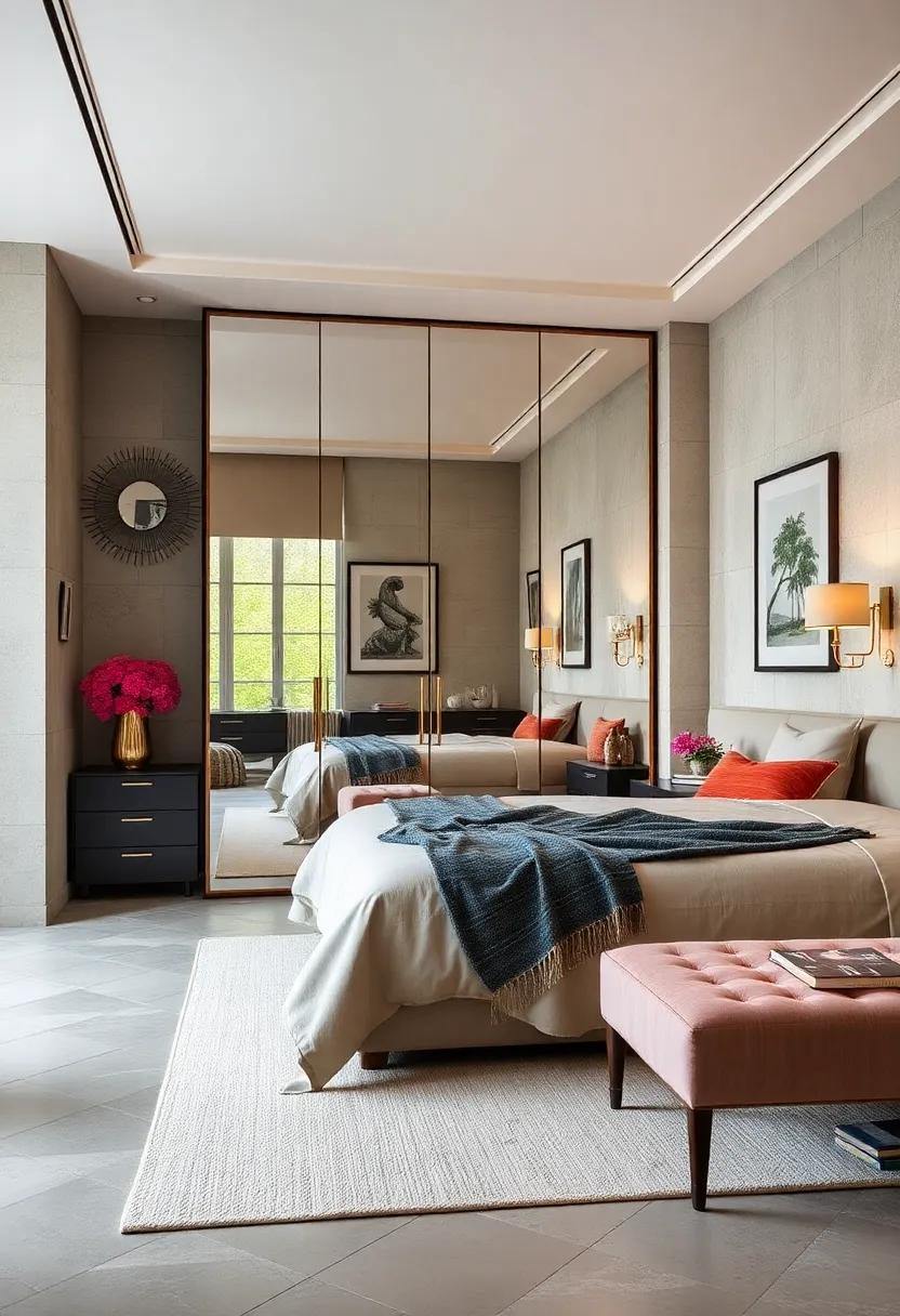 Reflective⁤ Armoires: ‌Transform your bedroom with a stunning mirrored armoire that combines style and spacious​ storage ‌for your wardrobe