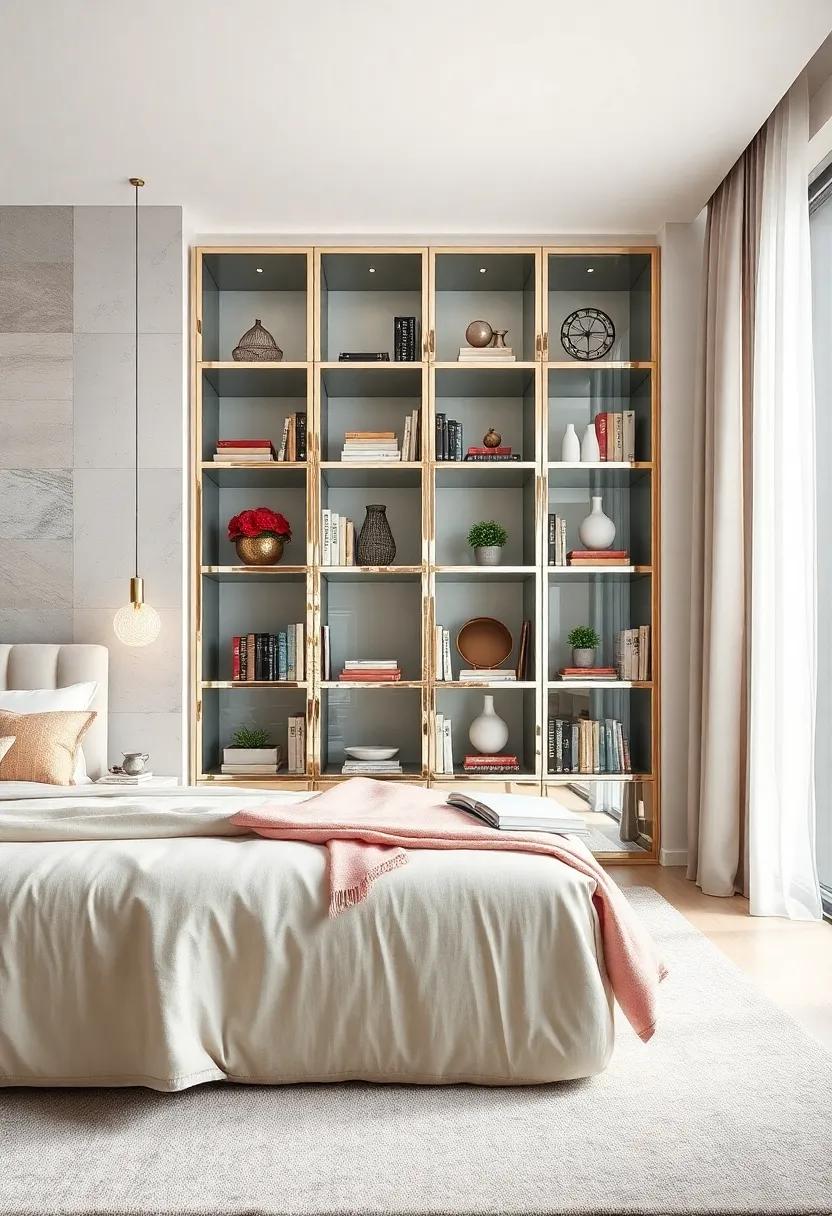 stylish Bookcases: ​Incorporate a ‍mirrored ‍bookcase that⁢ showcases your favorite reads and ⁢decor pieces while making the⁤ room⁣ feel⁣ larger