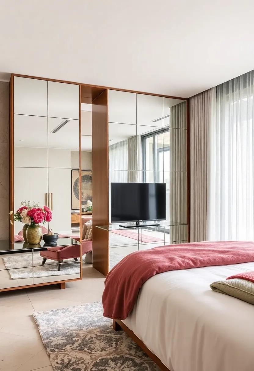 Versatile Folding Screens: Consider a mirrored folding screen to create privacy⁤ in‍ your⁣ bedroom‌ while enhancing the sense of space with its ‌reflective ‌surface