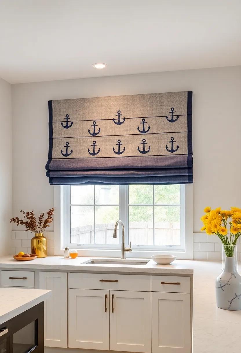 Nautical Touch:⁣ Bring beachy vibes to your‍ kitchen ​with nautical-themed valances featuring anchors or ocean-inspired ⁣hues