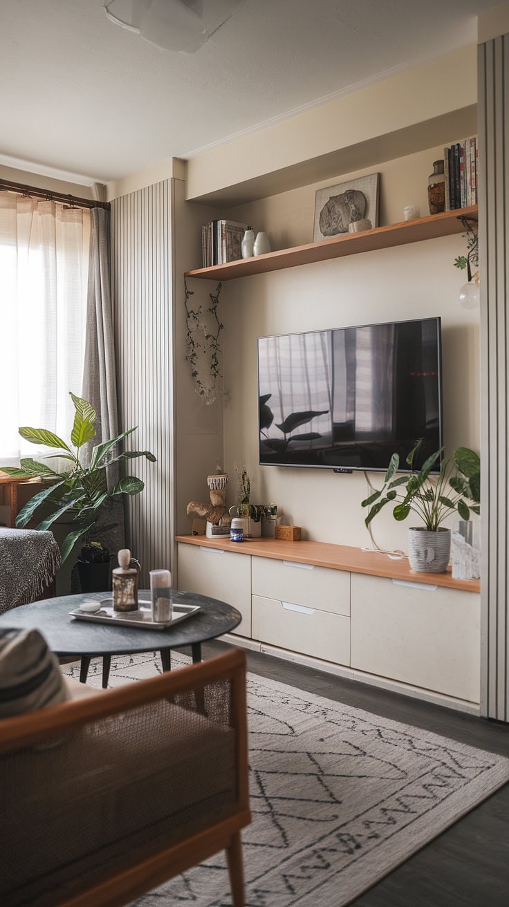 Stylish Japandi Media Lounge Room