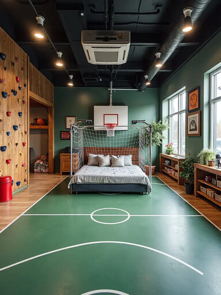 sports themed boys bedroom