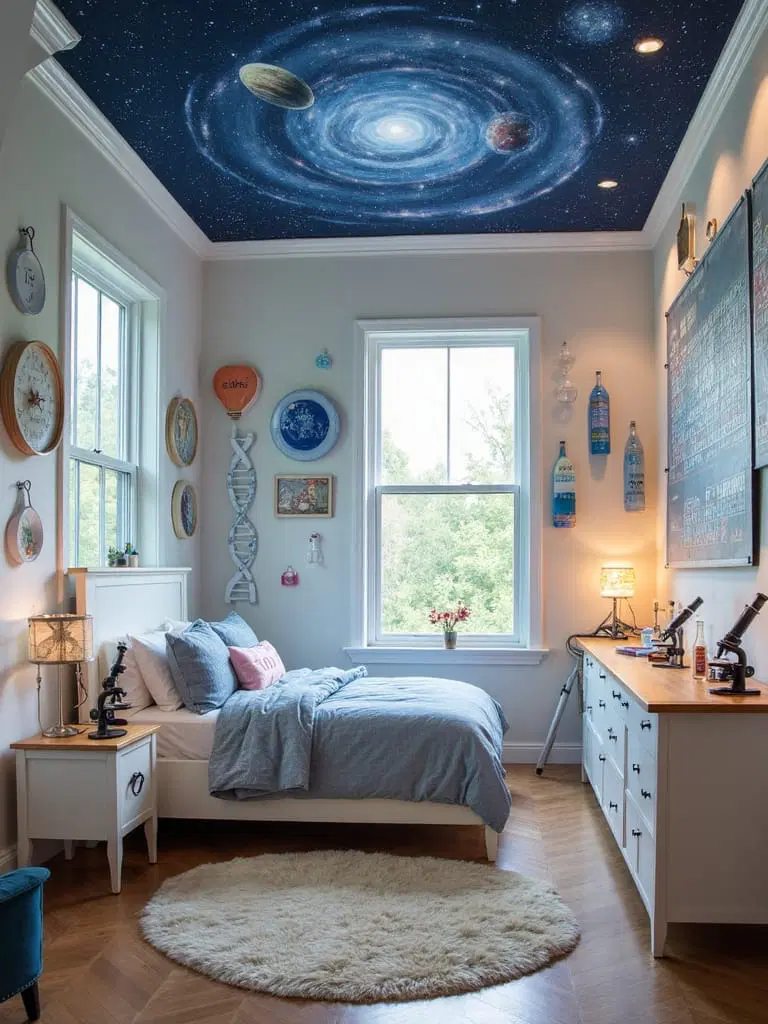 kids science-themed bedroom