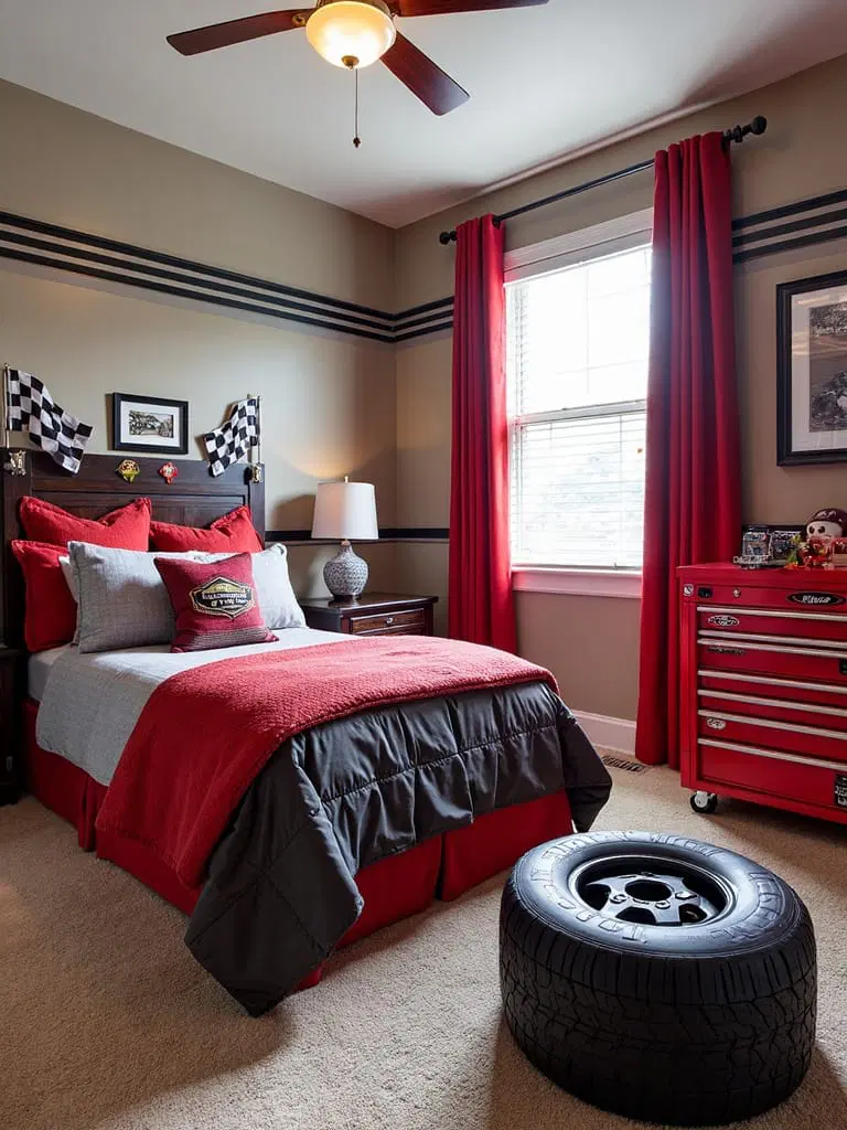 kids race car bedroom