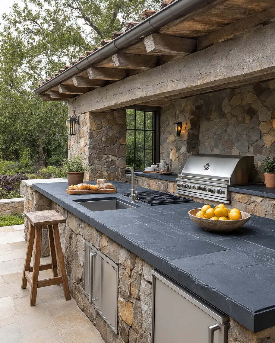 durable natural slate outdoor countertops