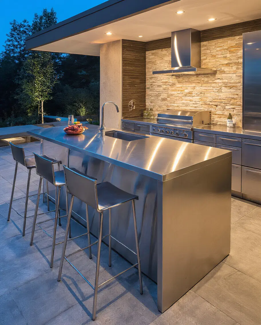 stainless steel modern outdoor countertops