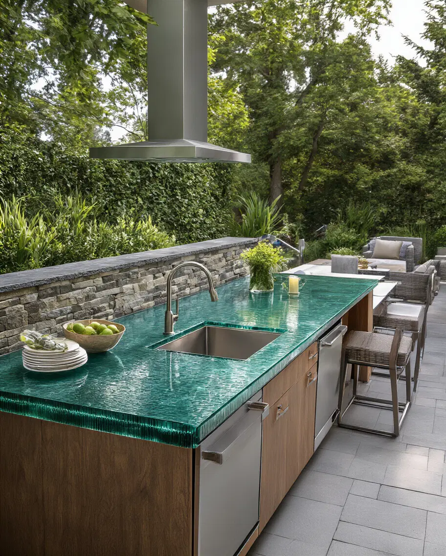 durable recycled glass countertops