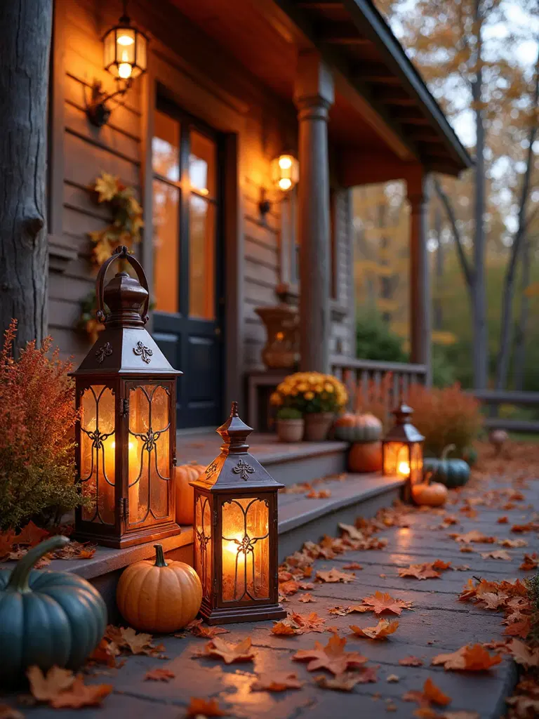 autumn porch lanterns