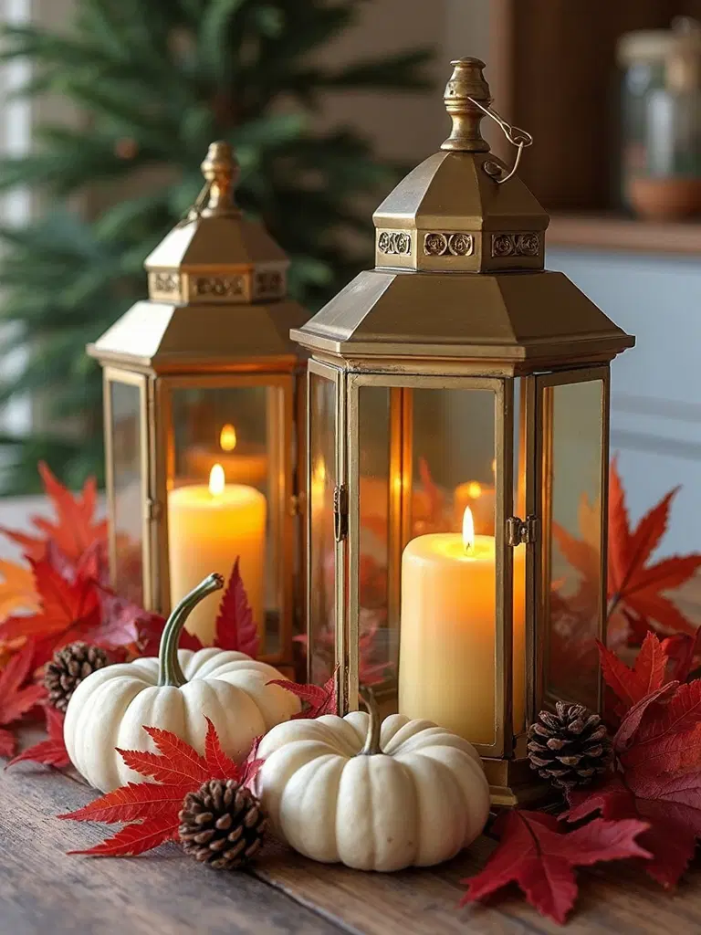 autumn harvest lantern centerpieces