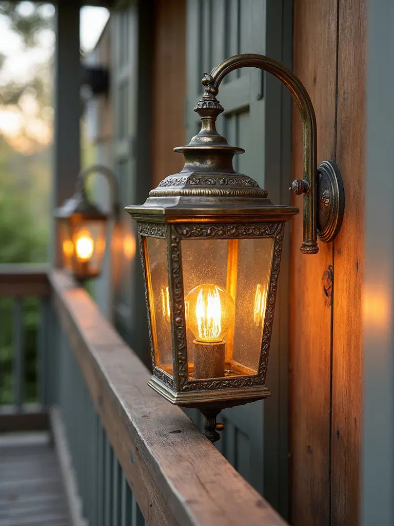 glass and metal fall lanterns