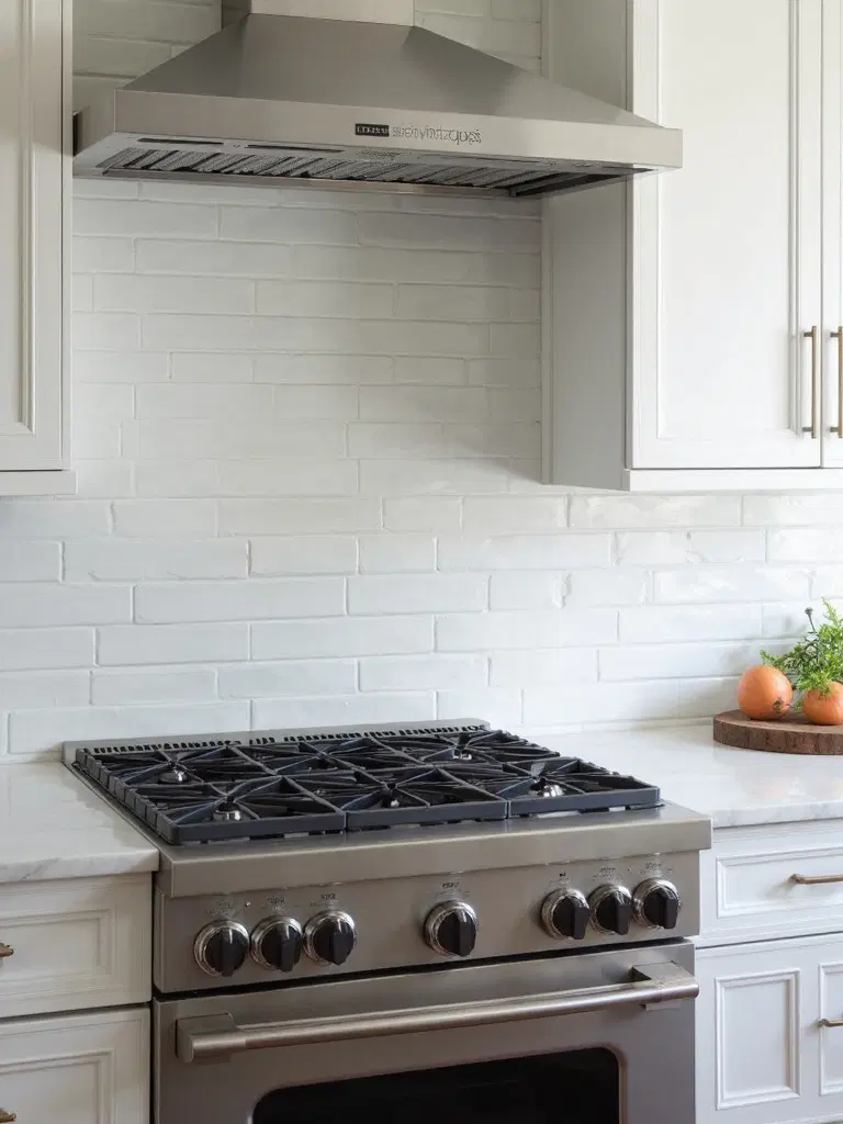 mixed orientation subway tile backsplash