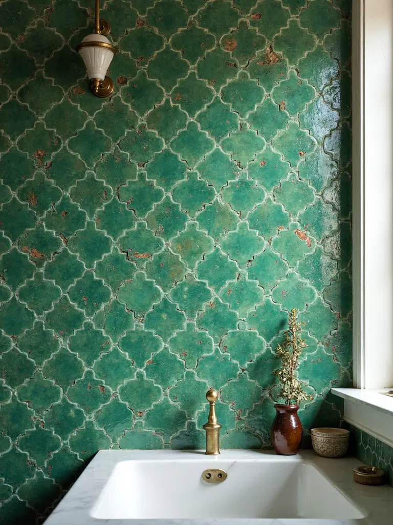 artisan zellige tile backsplash