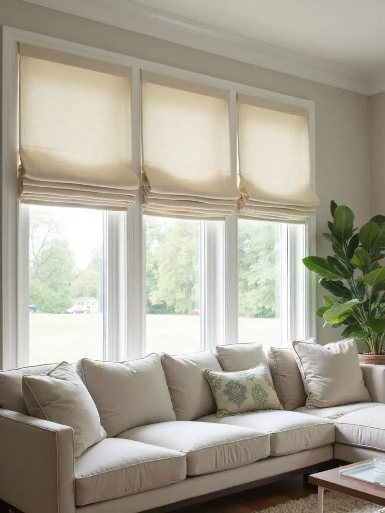 modern flat roman shades