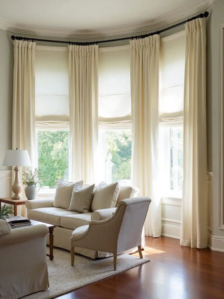 layered window treatments for dimension