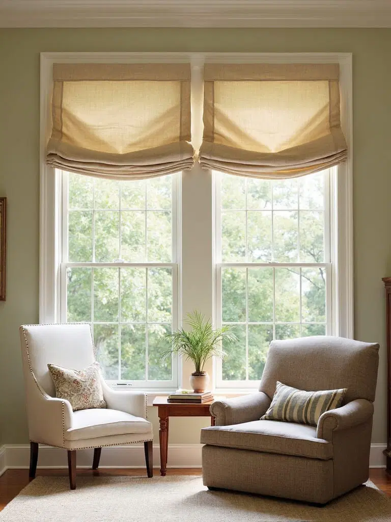 casual roman shades with soft folds