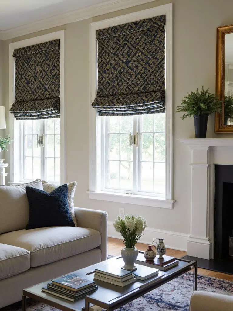 bold roman shades as focal points