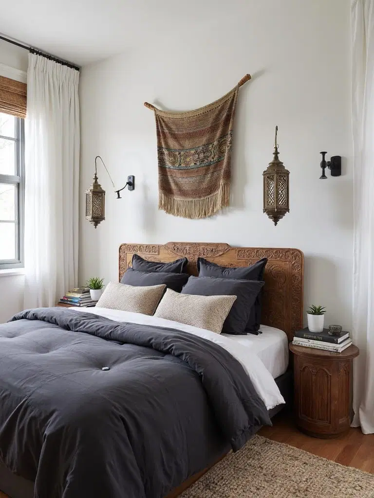 eclectic global inspired bedroom