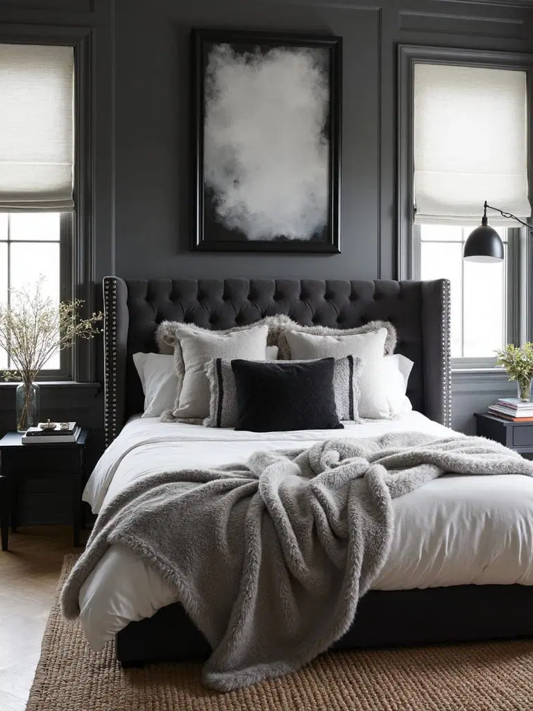 layered textures for cozy bedroom